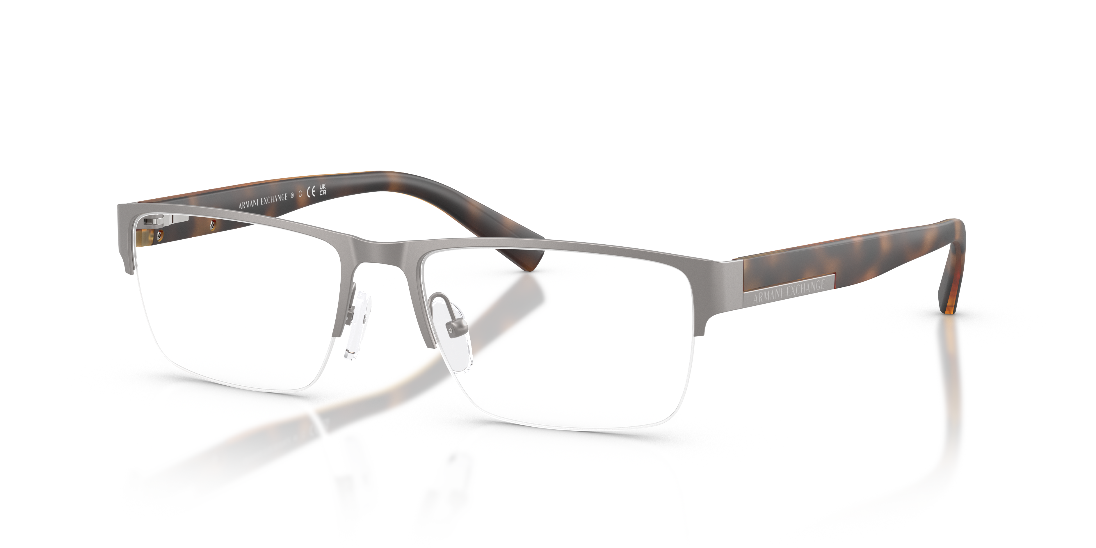 AX1018 Staalgrijs MetaalEyeglass Frames van B24, Hoekweergave