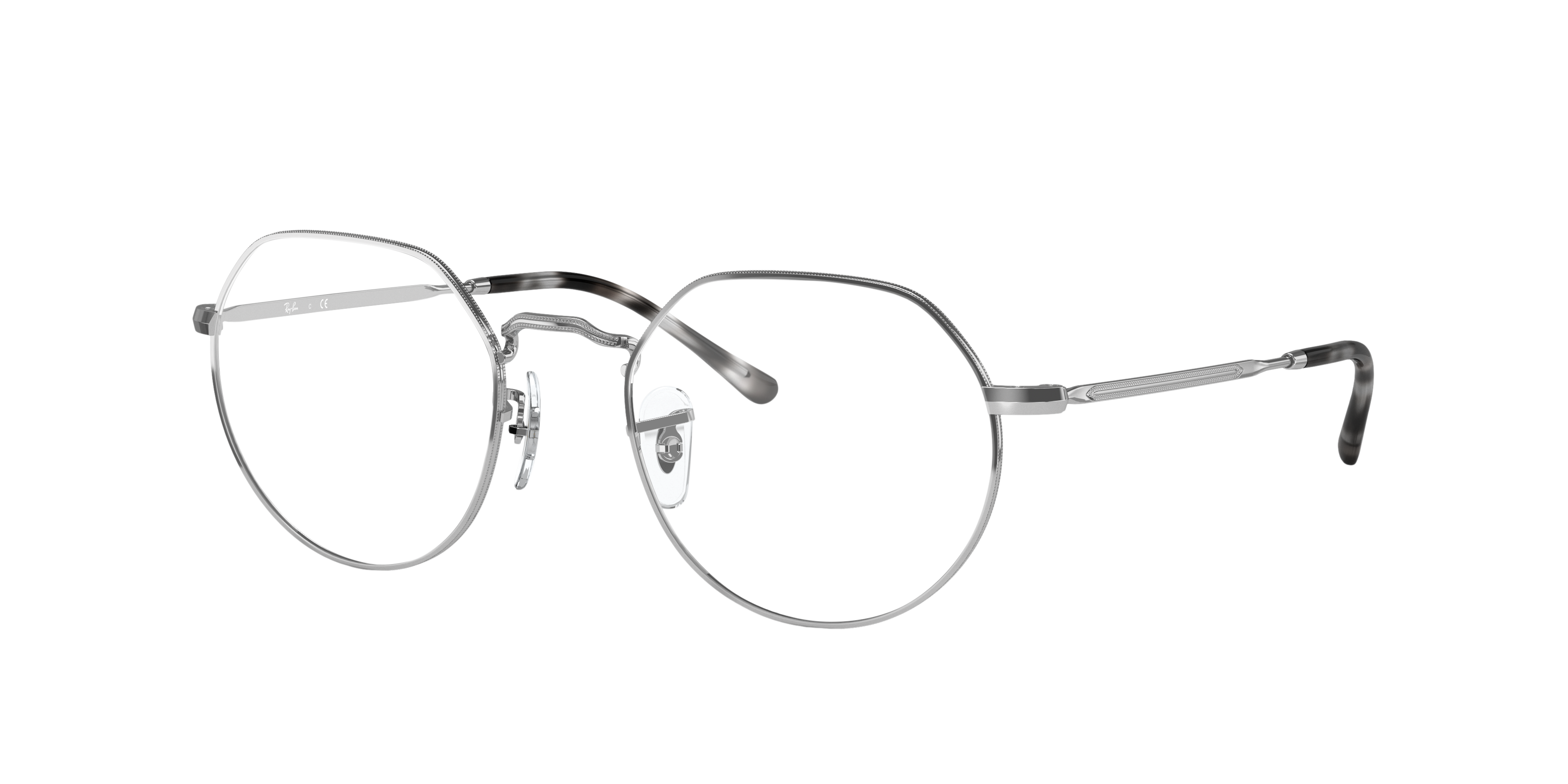 RB6465 Silber MetallEyeglass Frames von B24, Dreiviertelansicht