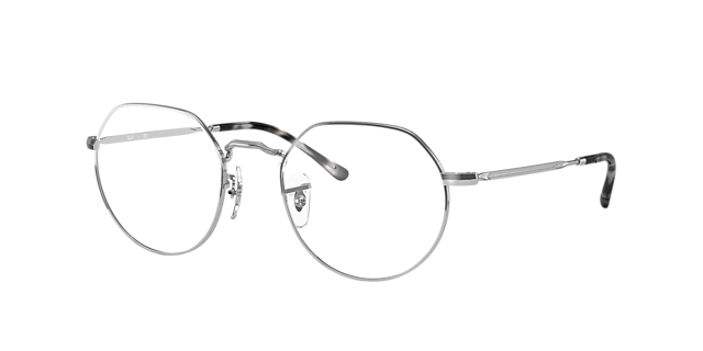 RB6465 Silber MetallEyeglass Frames von B24, Dreiviertelansicht