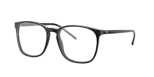 RB5387 Zwart AcetaatEyeglass Frames van B24, Hoekweergave