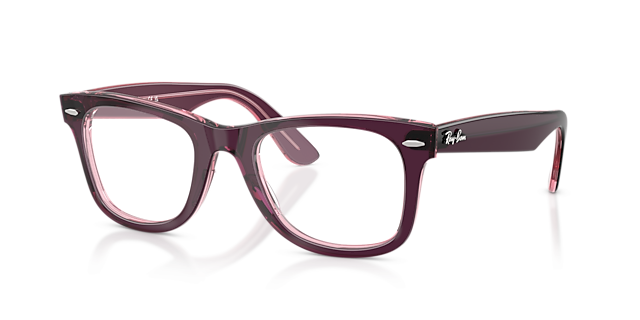 RB4340V Violet On Transparent Pink KunststofEyeglass Frames van B24, Hoekweergave