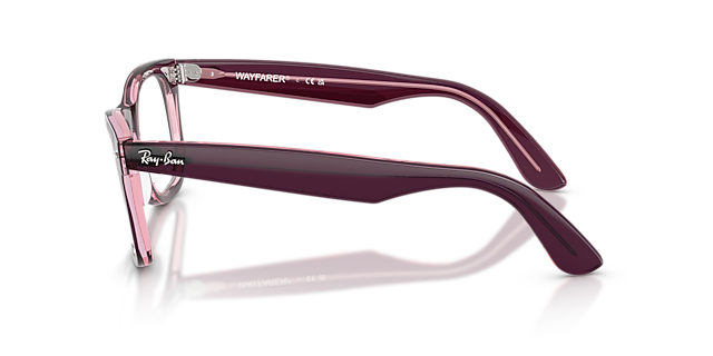 RB4340V Violet On Transparent Pink KunststofEyeglass Frames van B24, Zijaanzicht