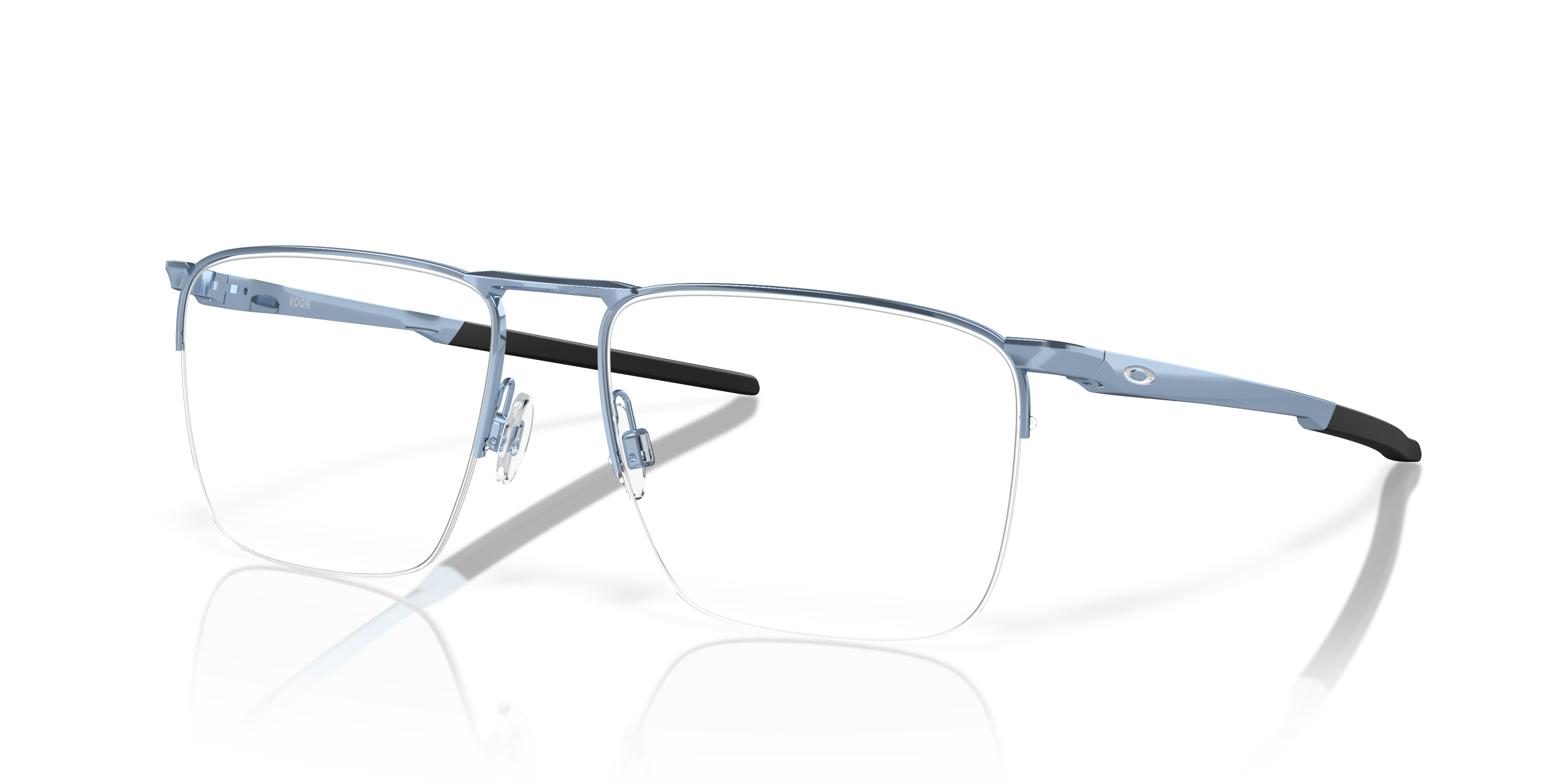 Voon Polished Stonewash MetallEyeglass Frames von B24, Dreiviertelansicht