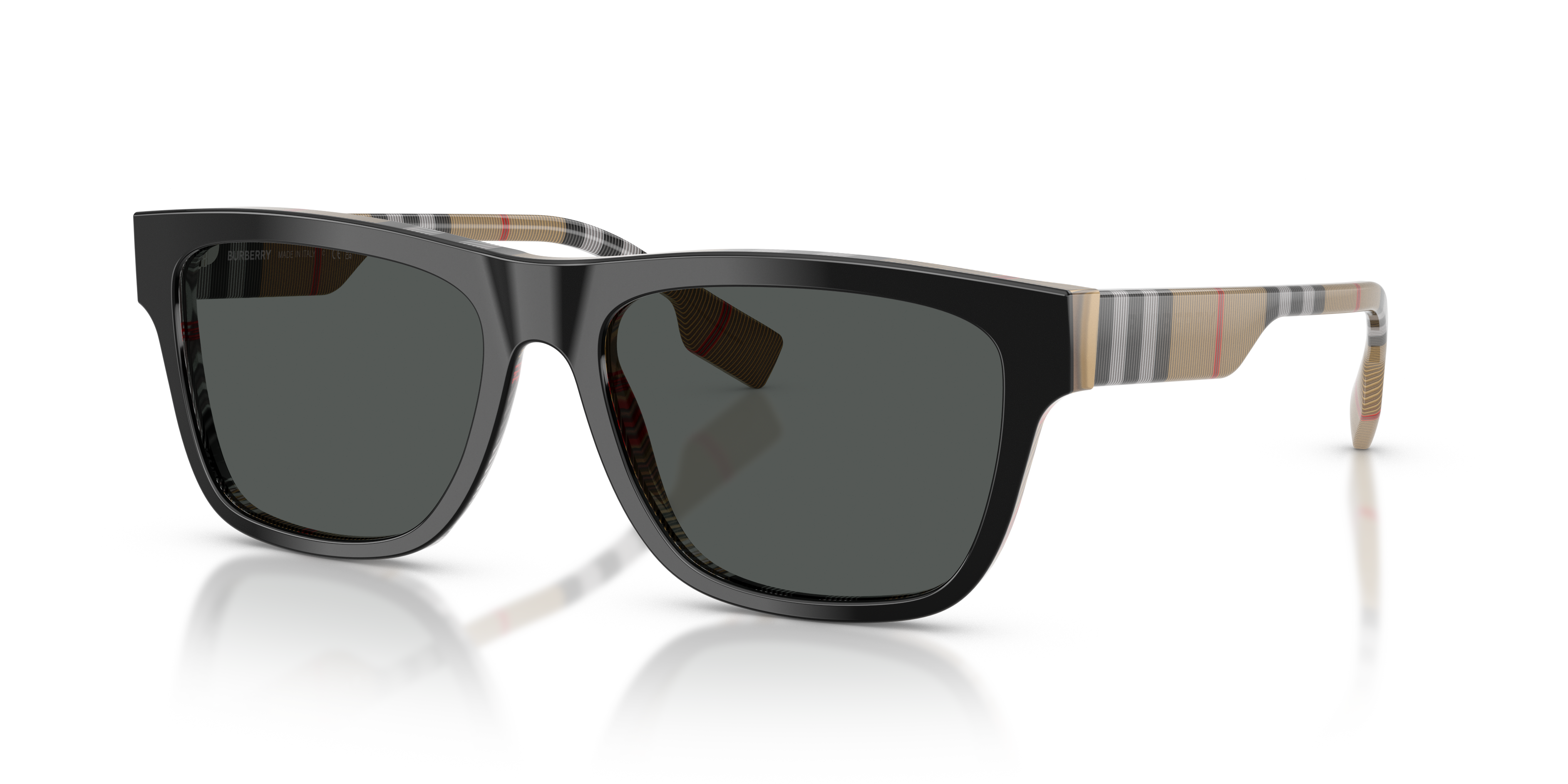 BE4293 Oben Schwarz auf Vintage Karo AcetatSunglass Frames von B24, Dreiviertelansicht