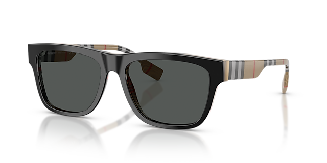 BE4293 Oben Schwarz auf Vintage Karo AcetatSunglass Frames von B24, Dreiviertelansicht
