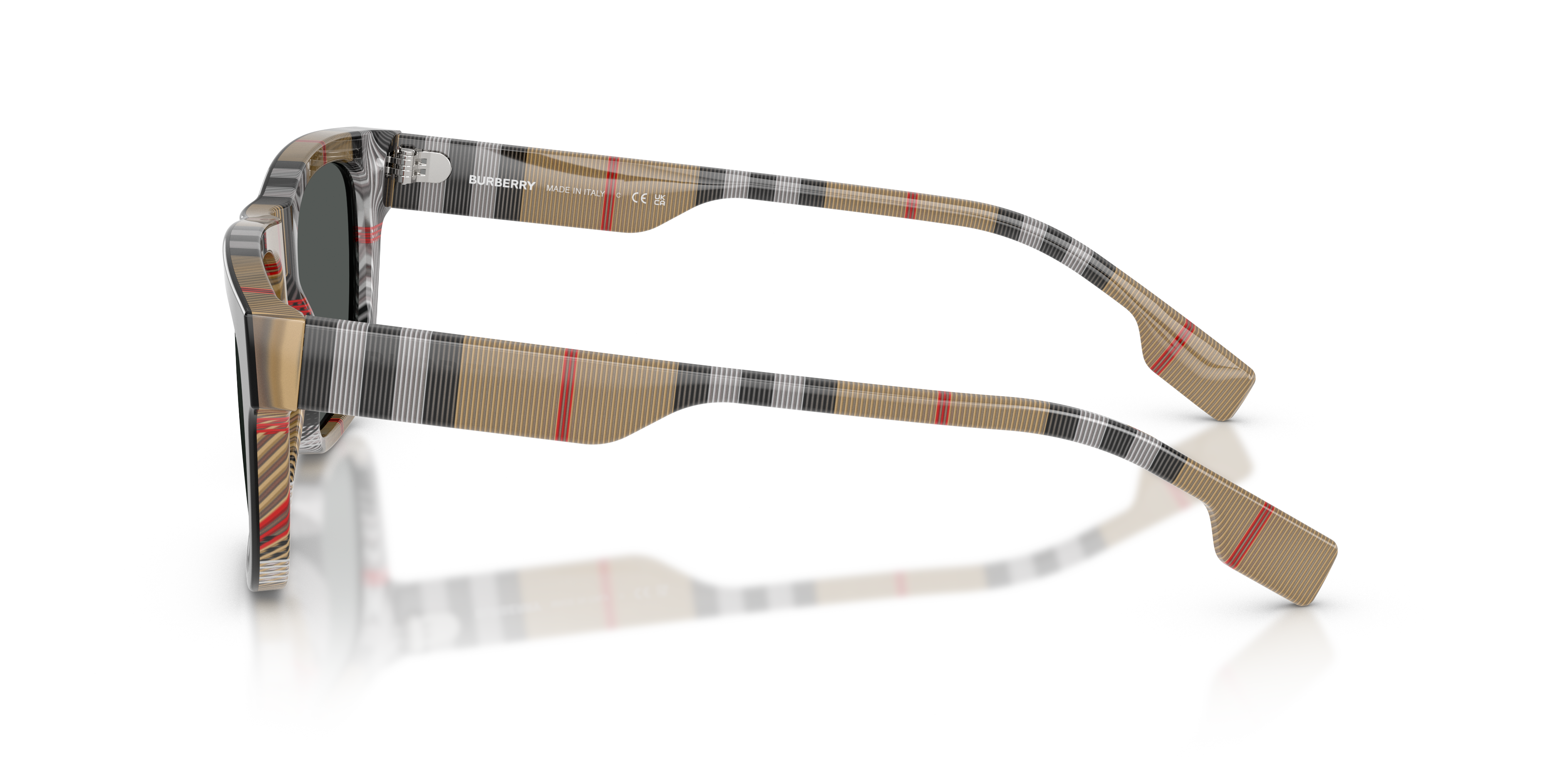 BE4293 Oben Schwarz auf Vintage Karo AcetatSunglass Frames von B24, Seitenansicht