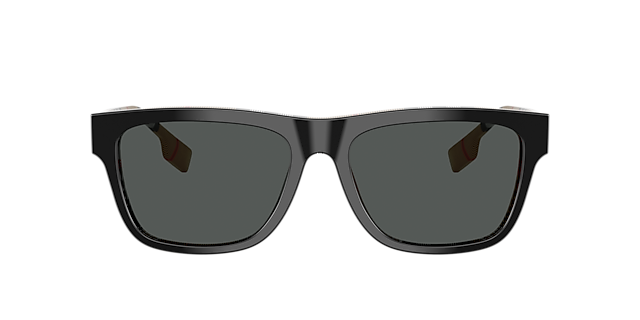 BE4293 Oben Schwarz auf Vintage Karo AcetatSunglass Frames von B24, mit getönten Gläsern