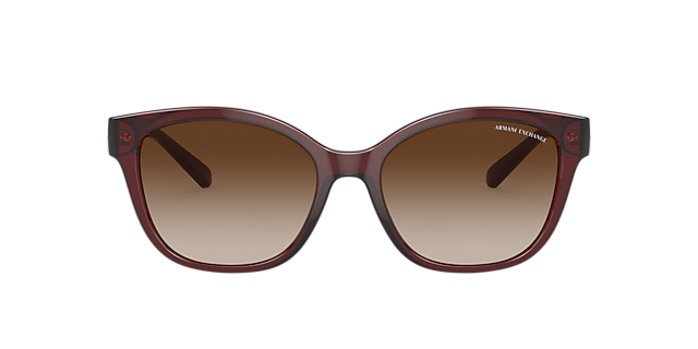 AX4127S Shiny Transparent Red KunststofSunglass Frames van B24, met getinte lenzen