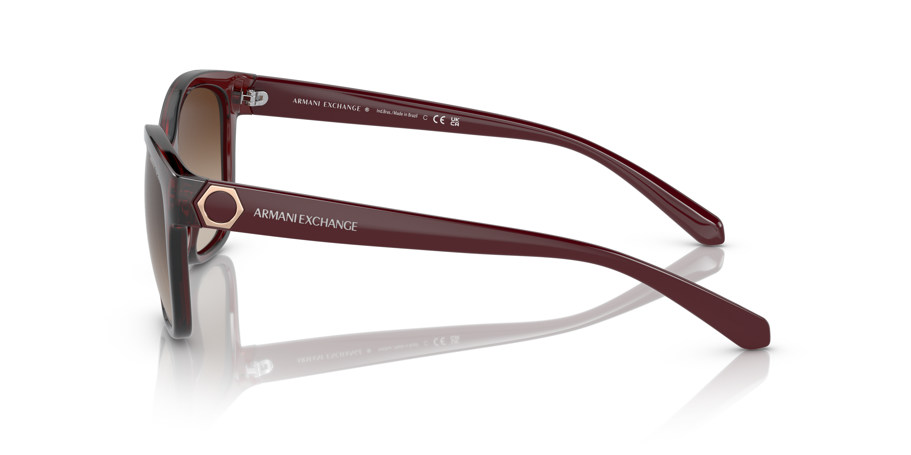 AX4127S Shiny Transparent Red KunststoffSunglass Frames von B24, Seitenansicht