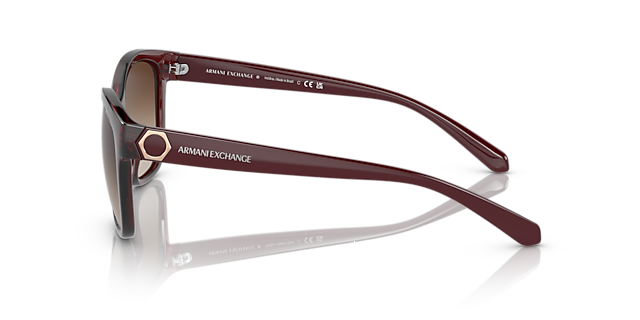 AX4127S Shiny Transparent Red KunststofSunglass Frames van B24, Zijaanzicht