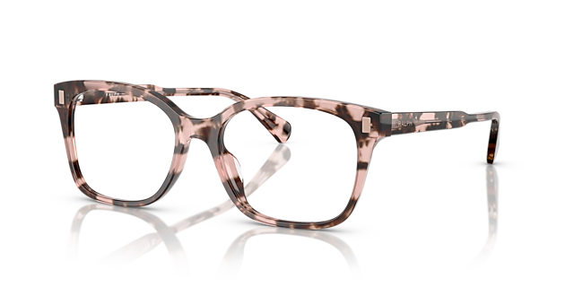 RA7174U Shiny Rose Havana AcetaatEyeglass Frames van B24, Hoekweergave