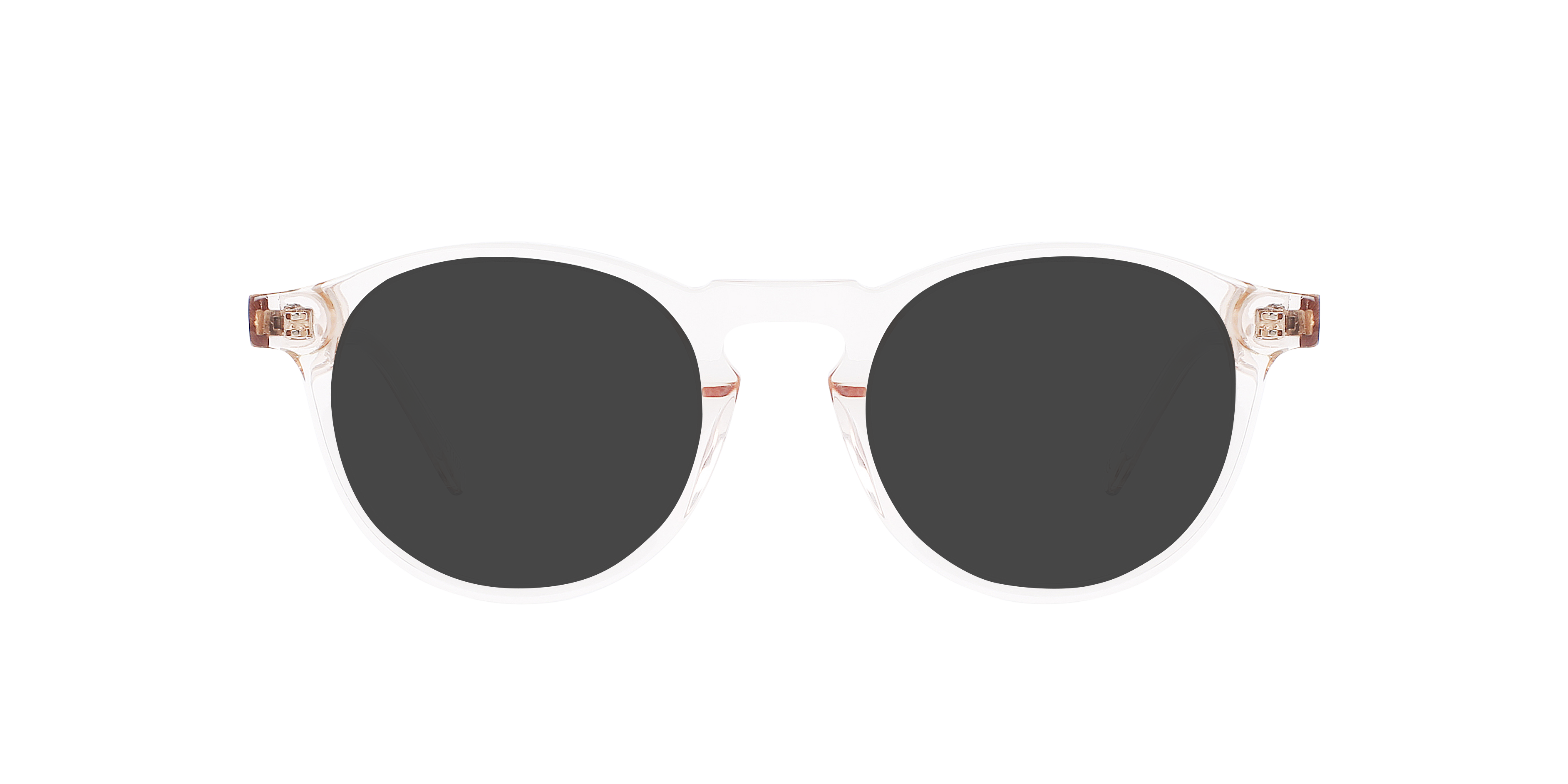 Sam Crystal Peach AcetaatSunglass Frames van B24, met getinte lenzen