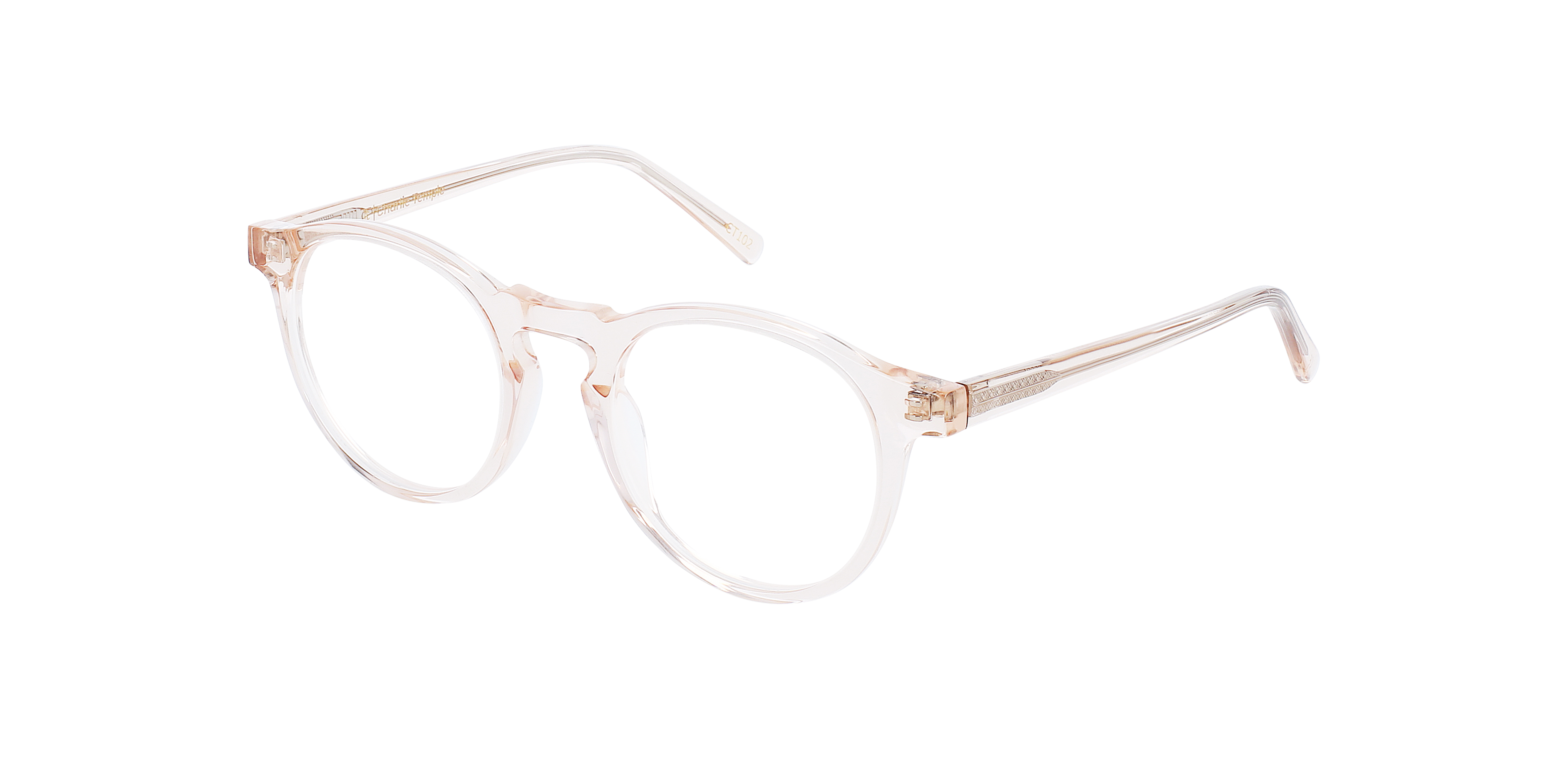 Sam Crystal Peach AcetaatSunglass Frames van B24, Hoekweergave