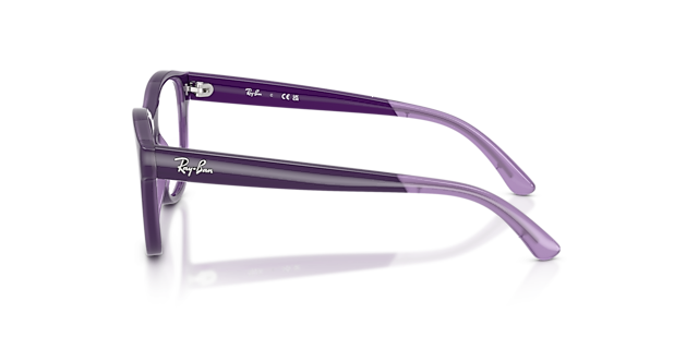 RB1950 Violet On Transparent Violet KunststofEyeglass Frames van B24, Zijaanzicht