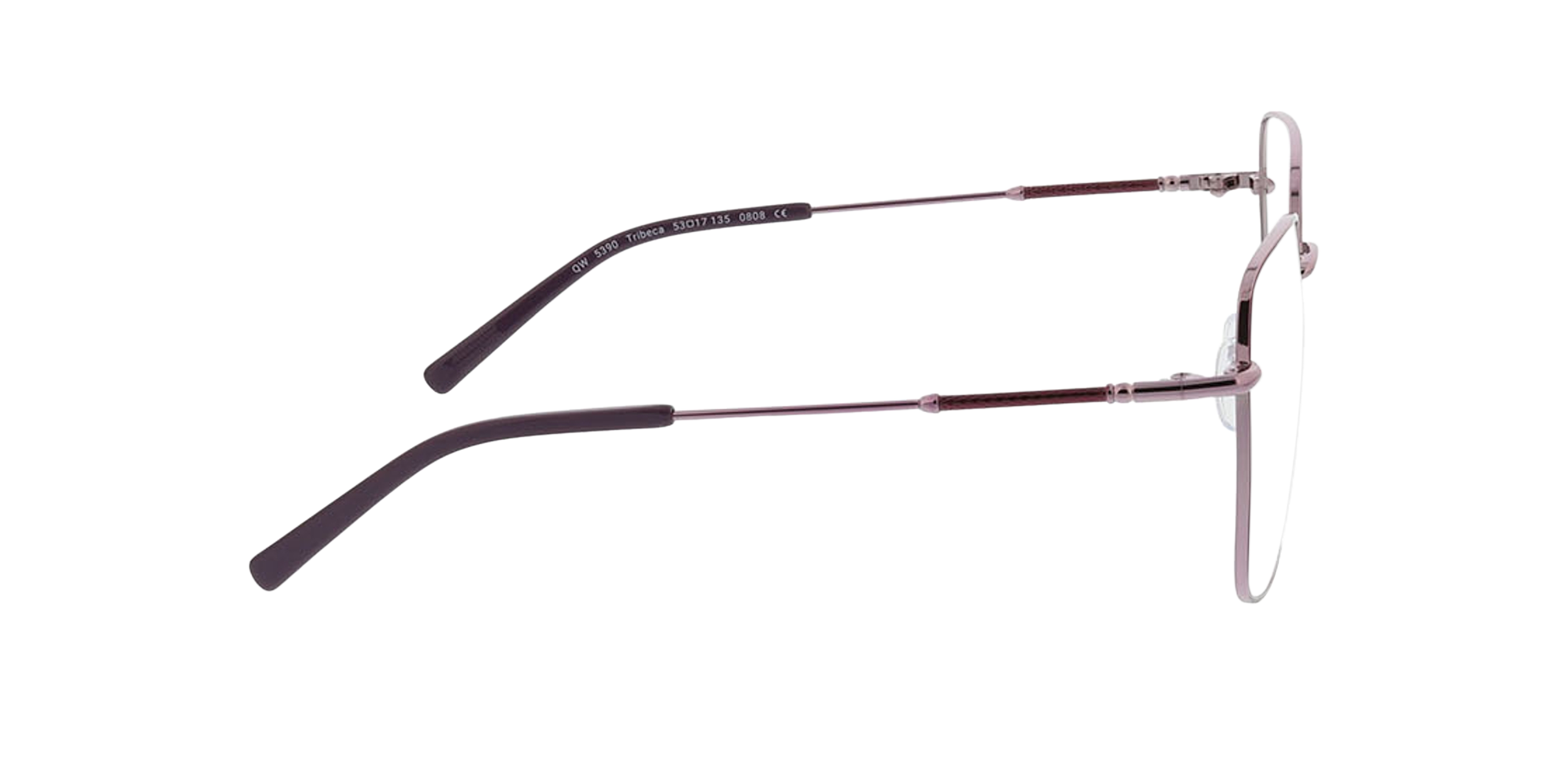 Tribeca Paars  &  donkerpaars MetaalEyeglass Frames van B24, Zijaanzicht
