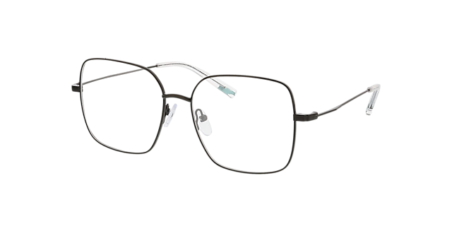 Carrie Parelachtig zwart MetaalEyeglass Frames van B24, Hoekweergave