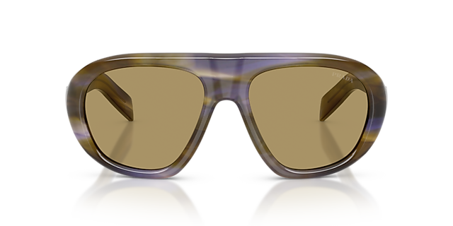 PR C05S Striped Laguna AcetatSunglass Frames von B24, Vorderansicht
