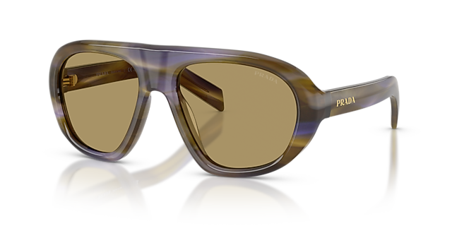 PR C05S Striped Laguna AcetatSunglass Frames von B24, Dreiviertelansicht