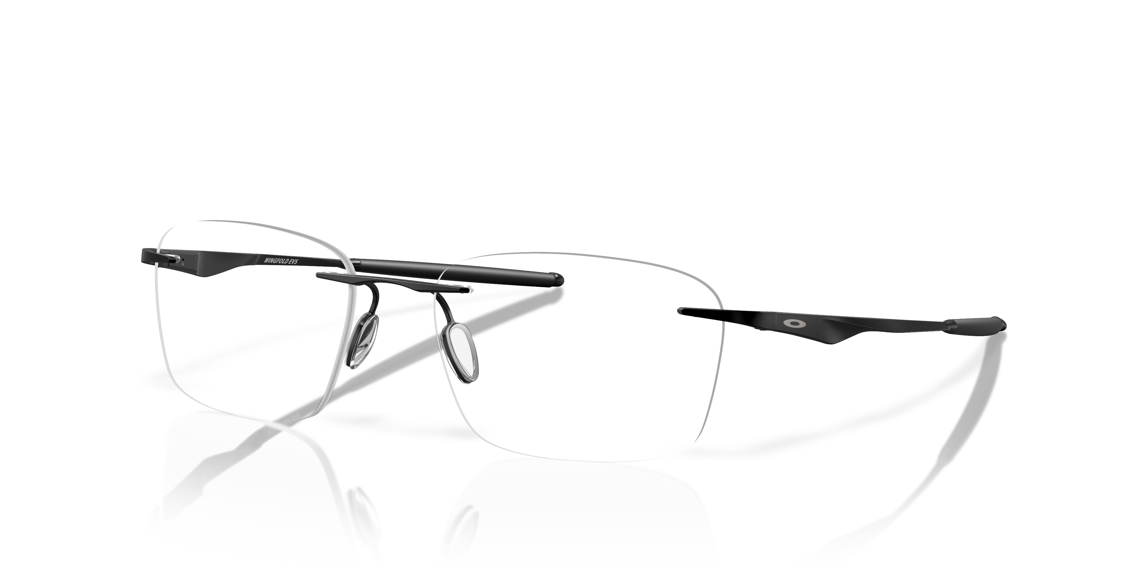 Wingfold™ EVS Schwarz satiniert TitanEyeglass Frames von B24, Dreiviertelansicht