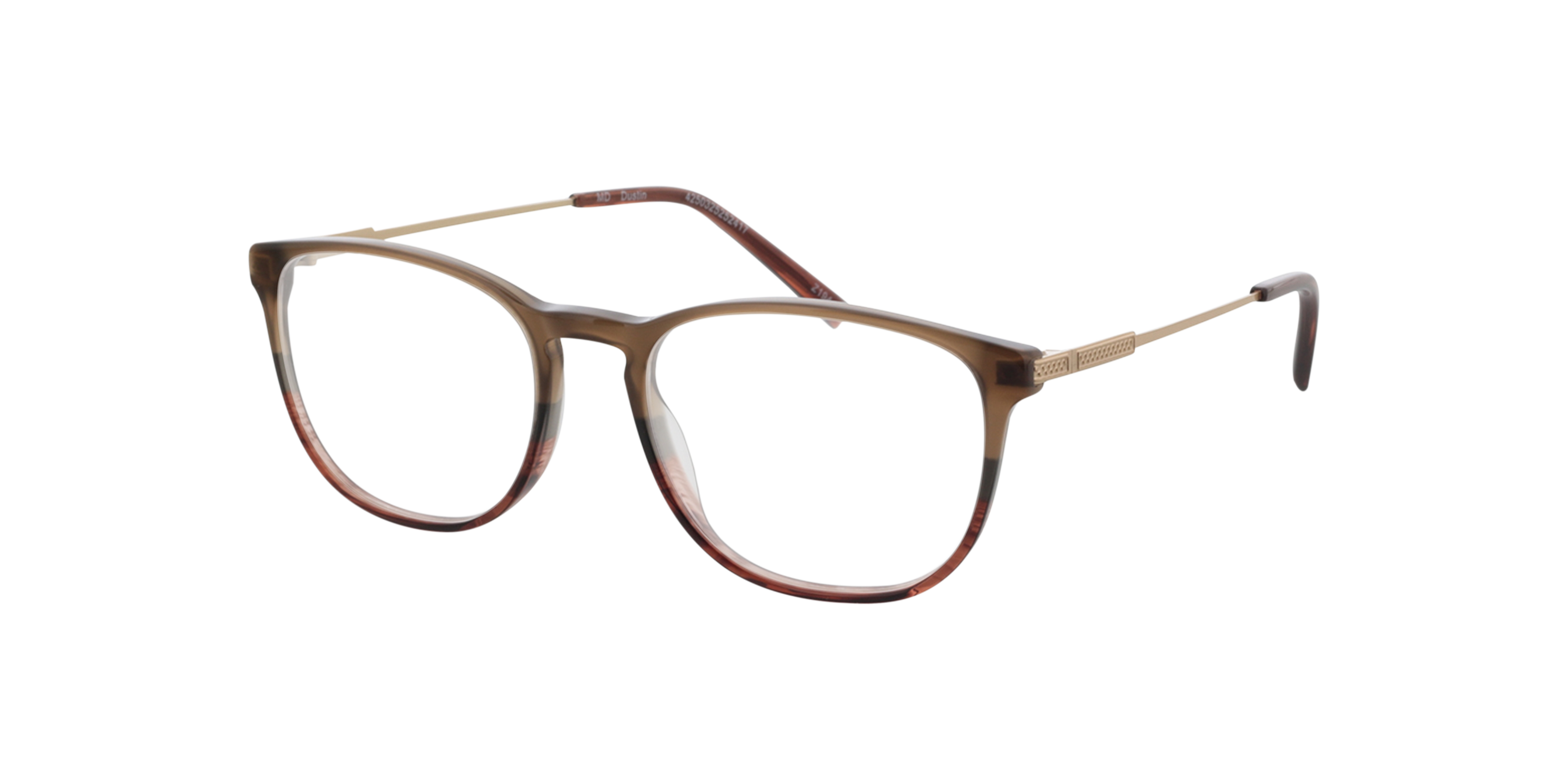 Dustin Gradiënt bruin  &  goud  &  bruin AcetaatEyeglass Frames van B24, Hoekweergave