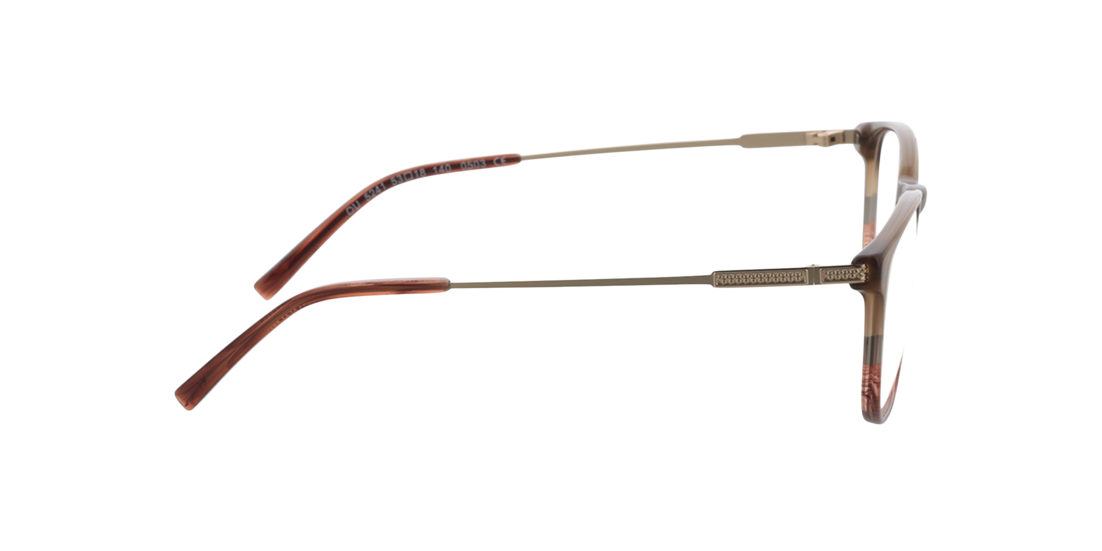 Dustin Gradiënt bruin  &  goud  &  bruin AcetaatEyeglass Frames van B24, Zijaanzicht