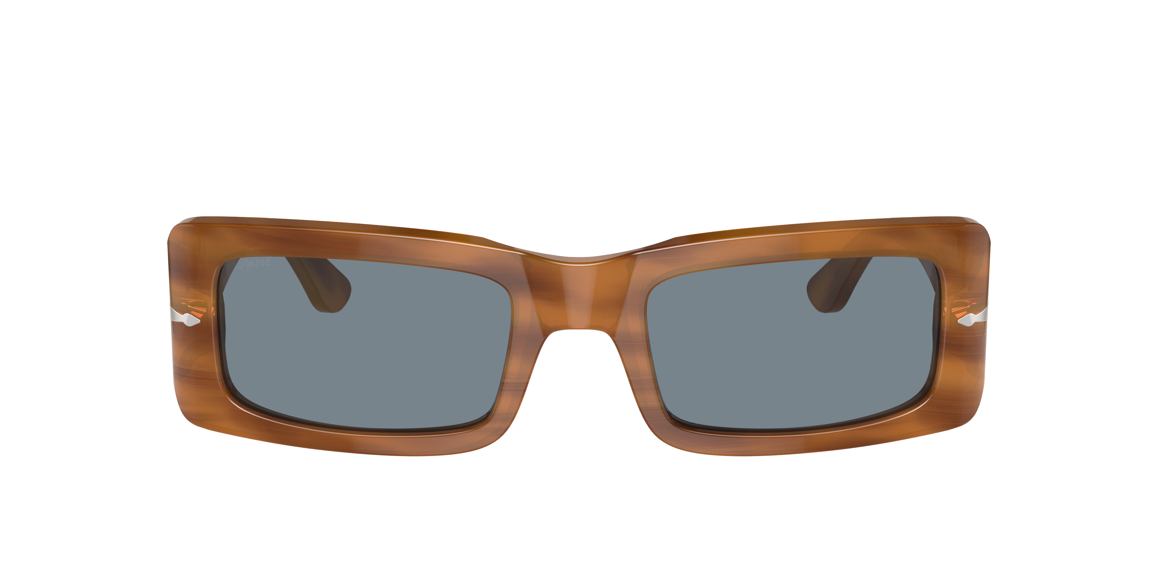 PO3332S Bruin Gestreept AcetaatSunglass Frames van B24, met getinte lenzen