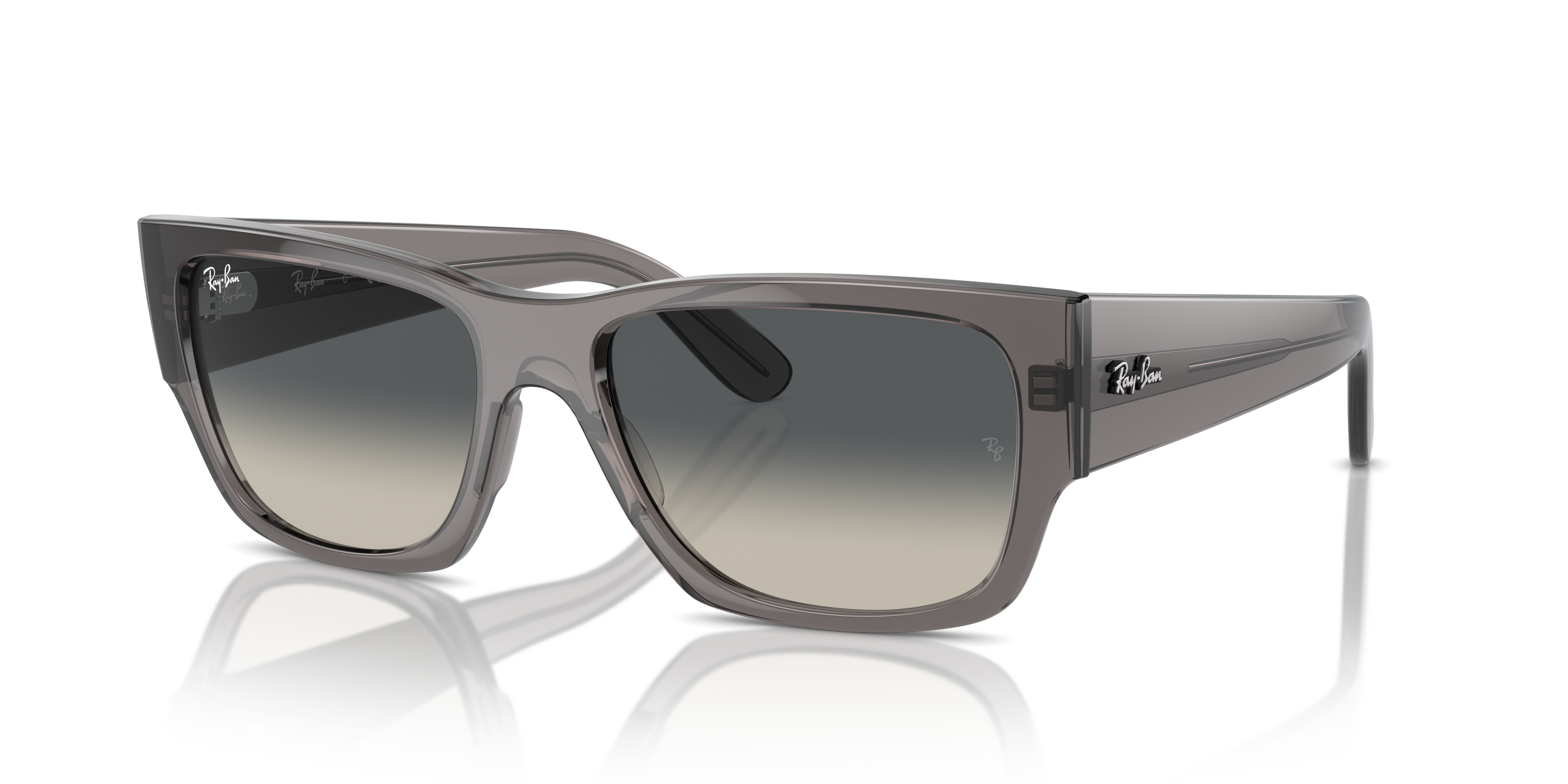 RB0947S Opaal donkergrijs KunststofSunglass Frames van B24, Hoekweergave