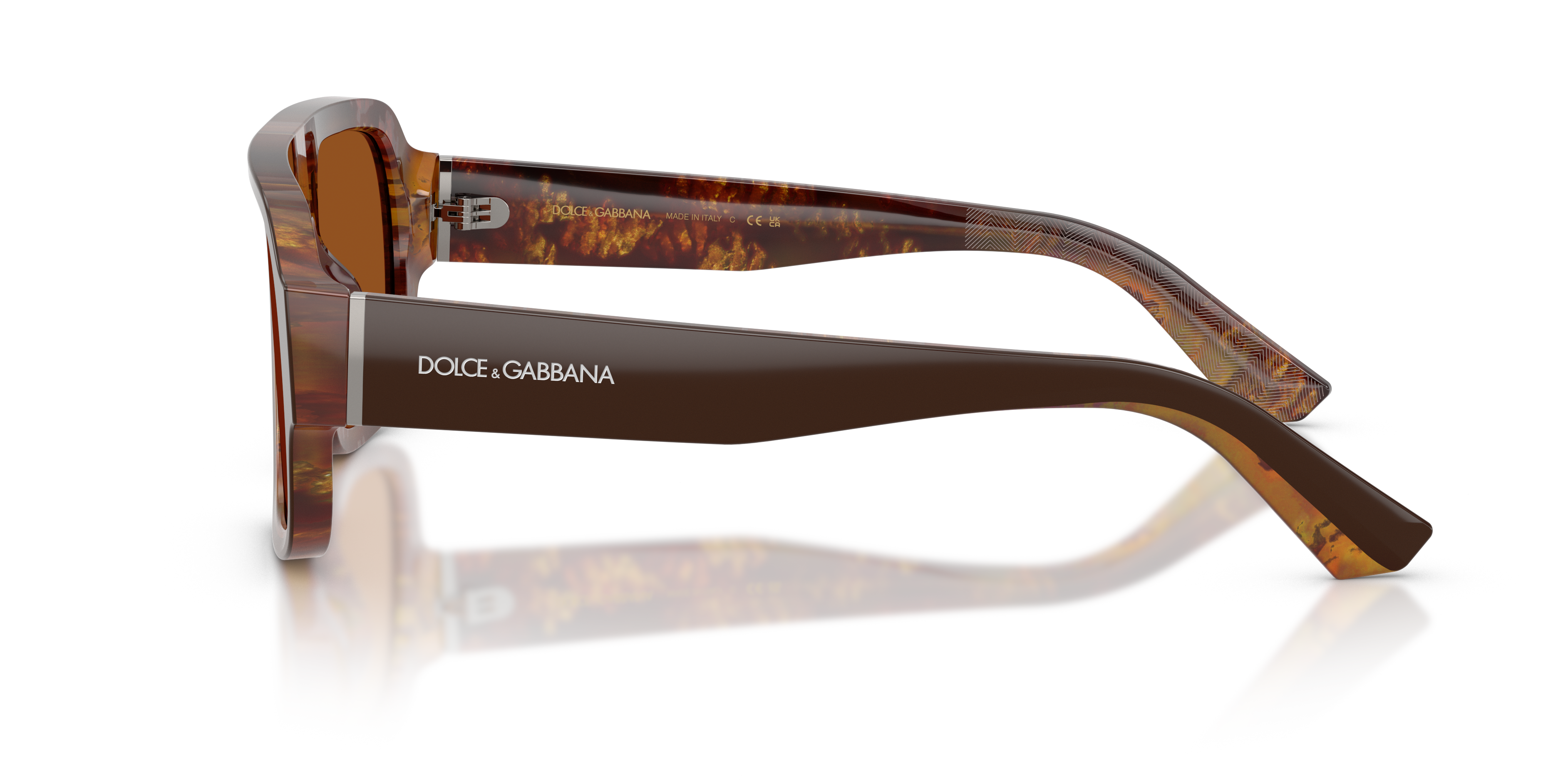 DG4516 Top Brown & Pearl Gold & Brown AcetaatSunglass Frames van B24, Zijaanzicht