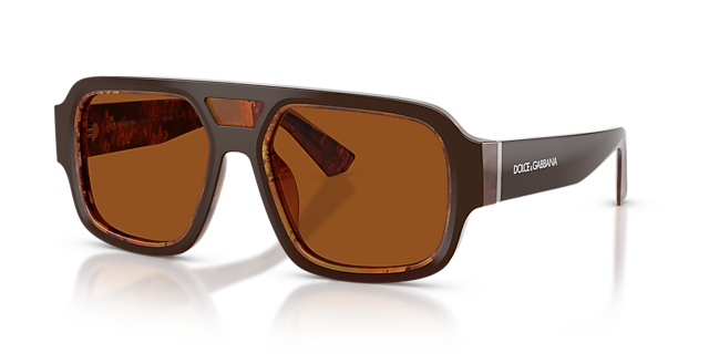 DG4516 Top Brown & Pearl Gold & Brown AcetaatSunglass Frames van B24, Hoekweergave