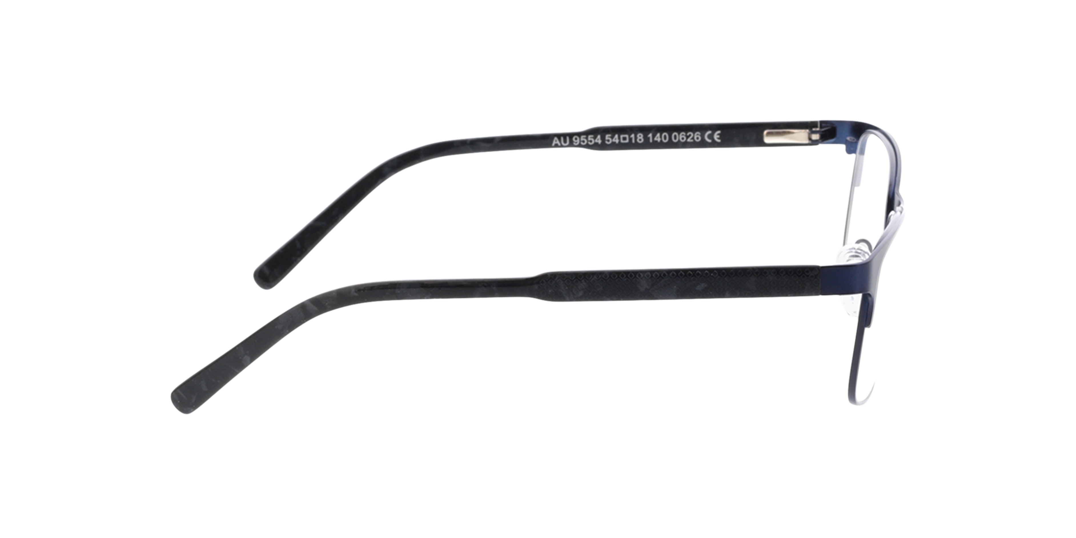 Sherman Blue  &  Mottled Grey MetallEyeglass Frames von B24, Seitenansicht