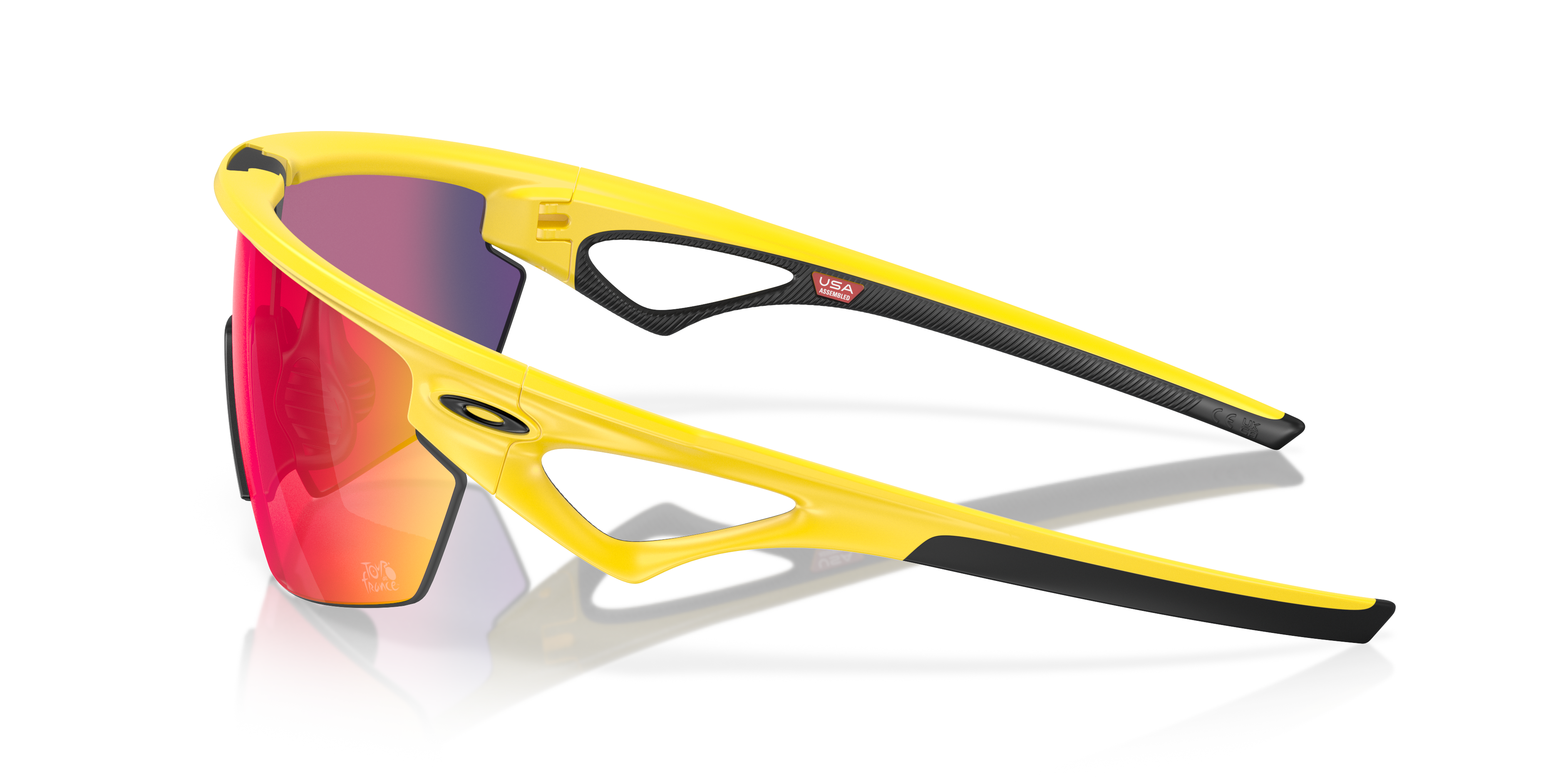 2024 Tour De France™ Sphaera™ Matte Yellow KunststoffSunglass Frames von B24, Seitenansicht