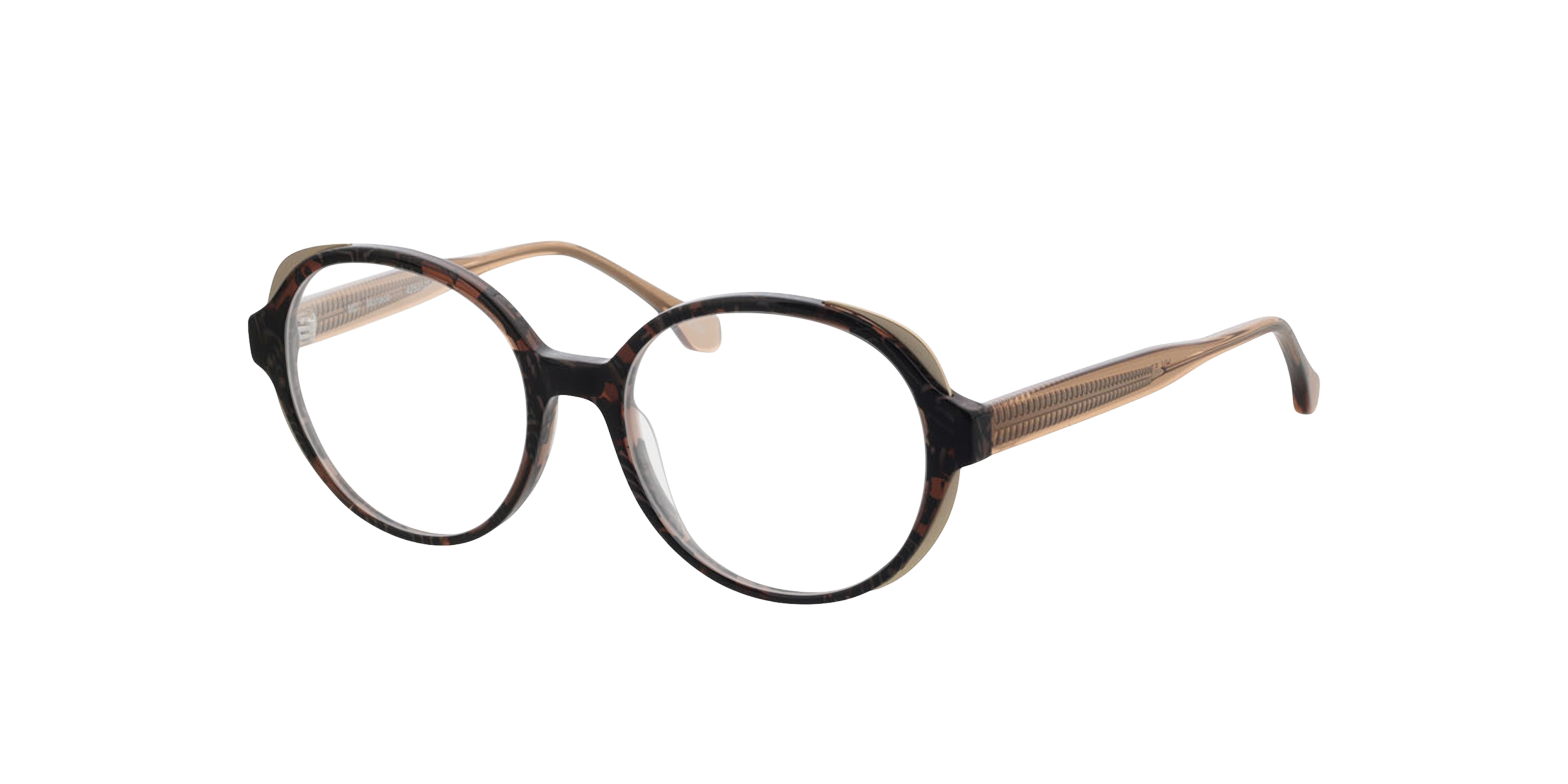 Monaco Fantasy bruin AcetaatEyeglass Frames van B24, Hoekweergave