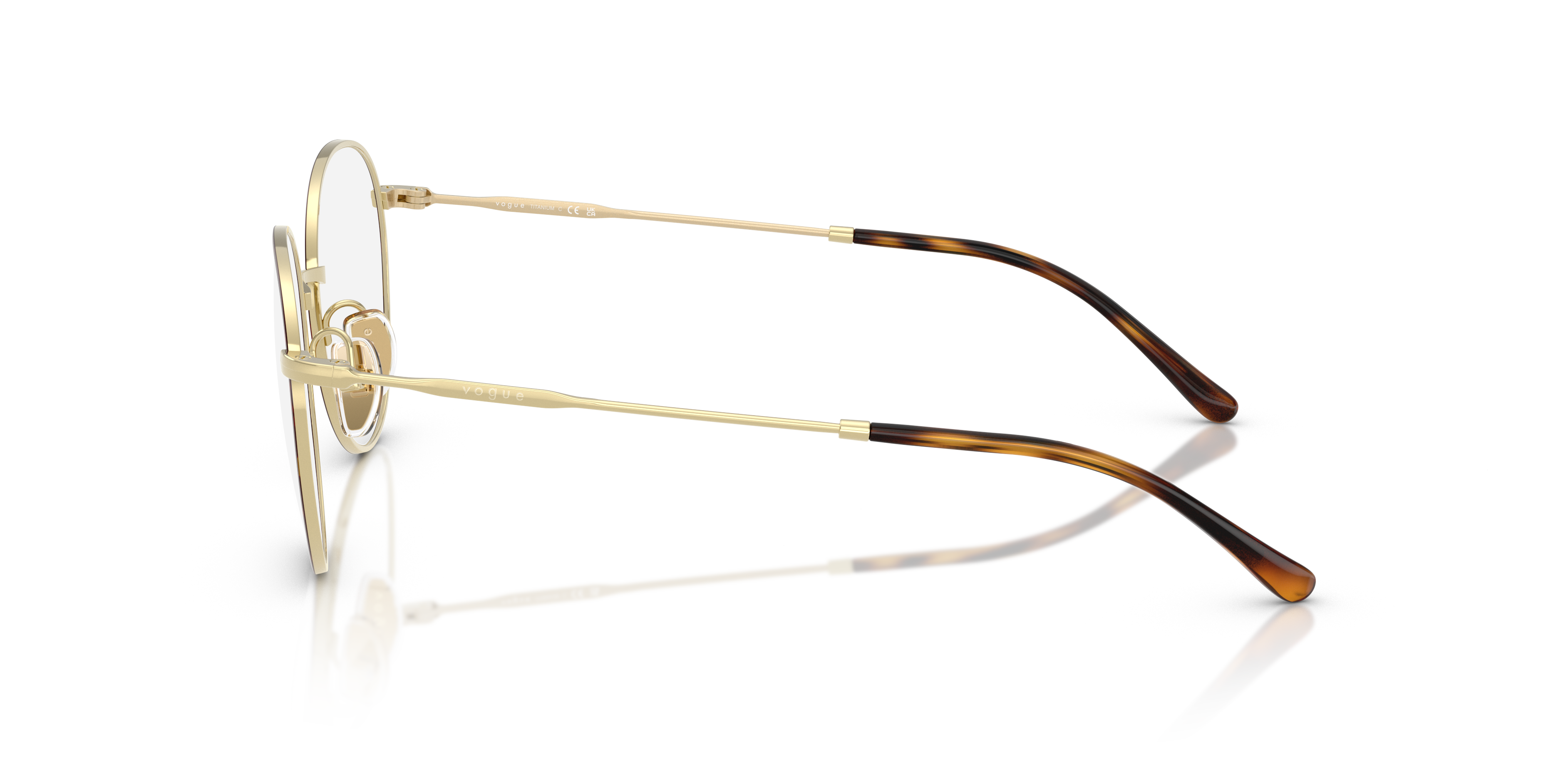 VO4280T Top Havana & Light Gold TitanEyeglass Frames von B24, Seitenansicht