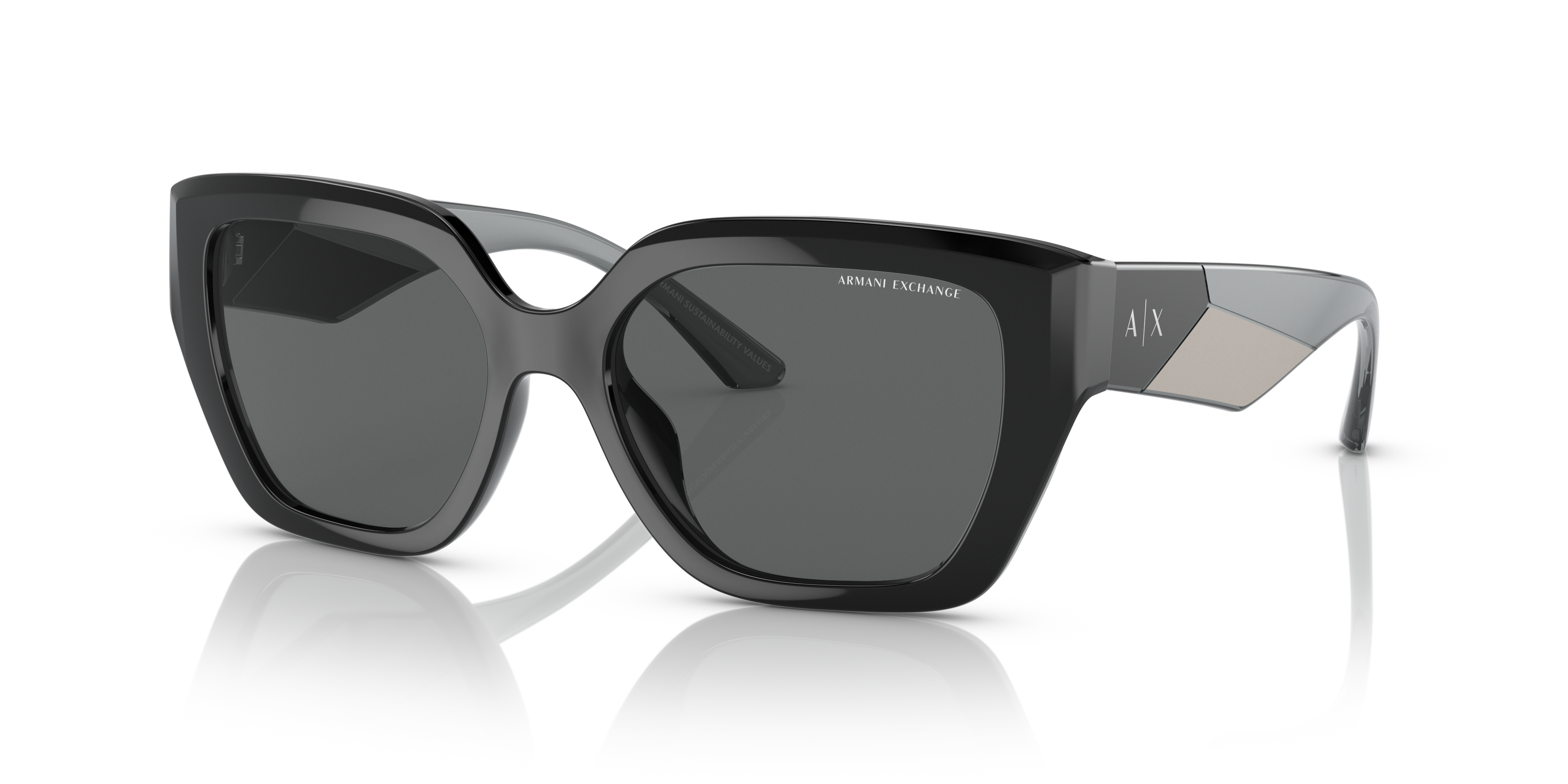 AX4125SU Glanzend zwart KunststofSunglass Frames van B24, Hoekweergave