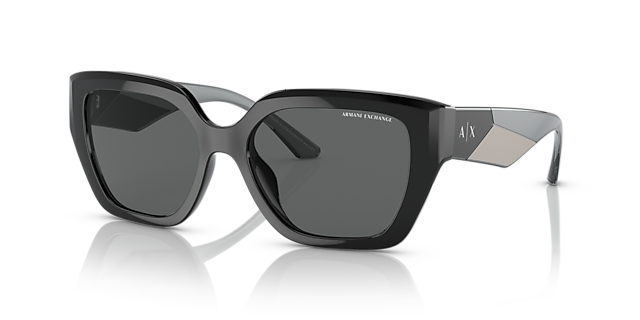 AX4125SU Glanzend zwart KunststofSunglass Frames van B24, Hoekweergave