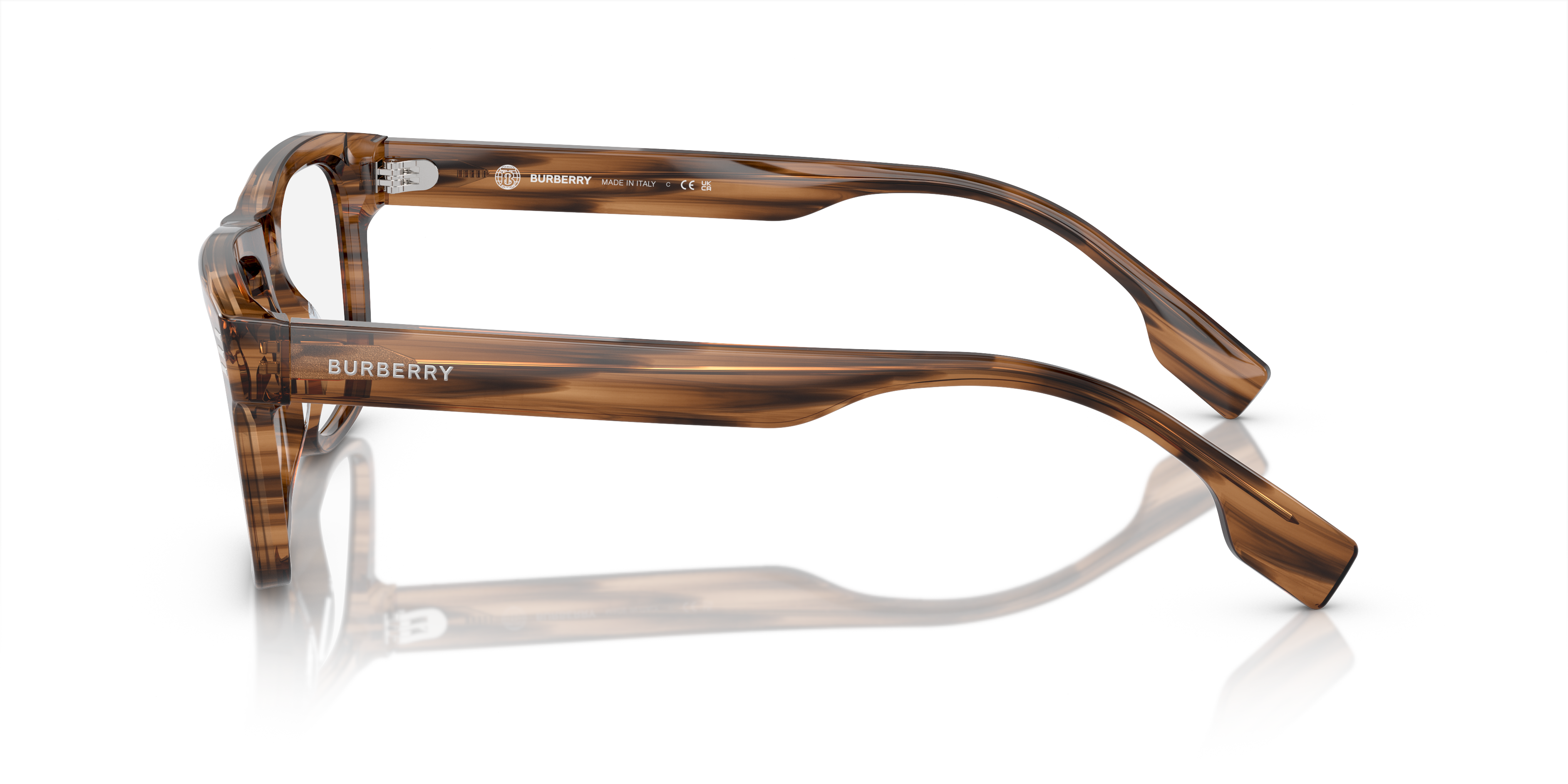 BE2387 Bruin AcetaatEyeglass Frames van B24, Zijaanzicht