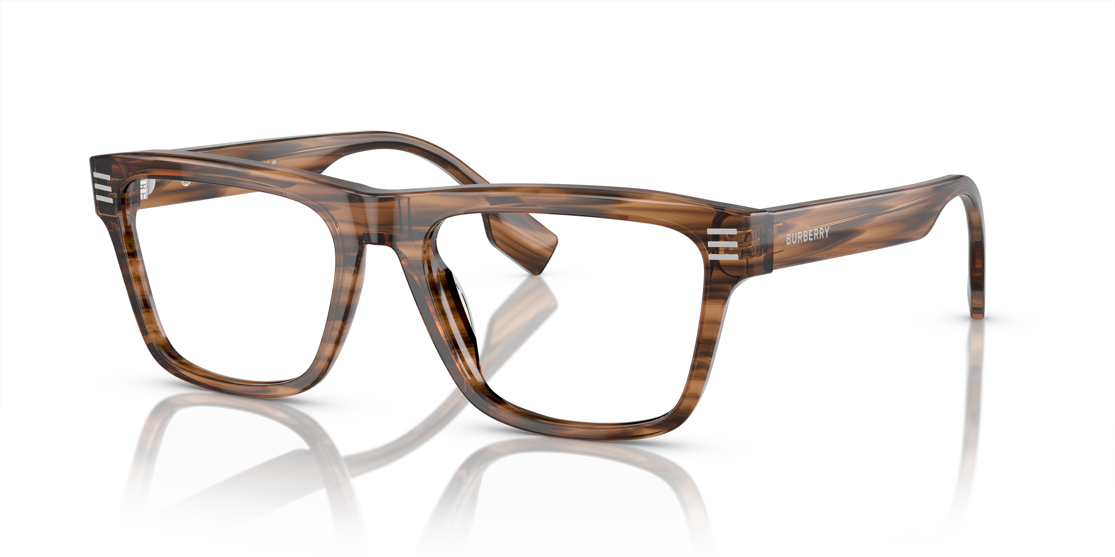 BE2387 Bruin AcetaatEyeglass Frames van B24, Hoekweergave