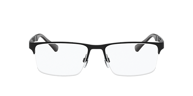 EA1110D Rubber zwart MetaalEyeglass Frames van B24, Vooraanzicht