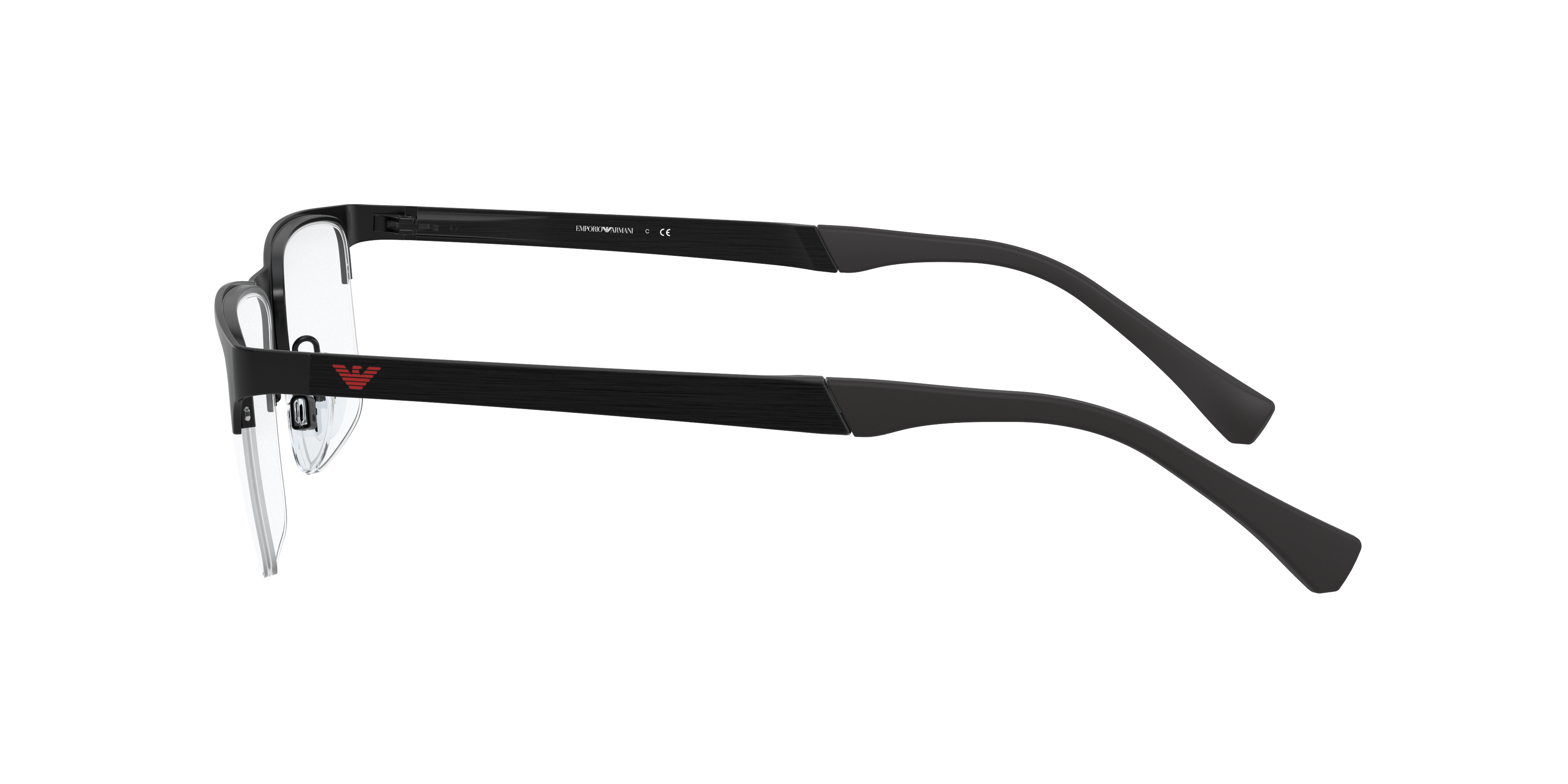 EA1110D Rubber zwart MetaalEyeglass Frames van B24, Zijaanzicht