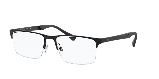 EA1110D Rubber zwart MetaalEyeglass Frames van B24, Hoekweergave