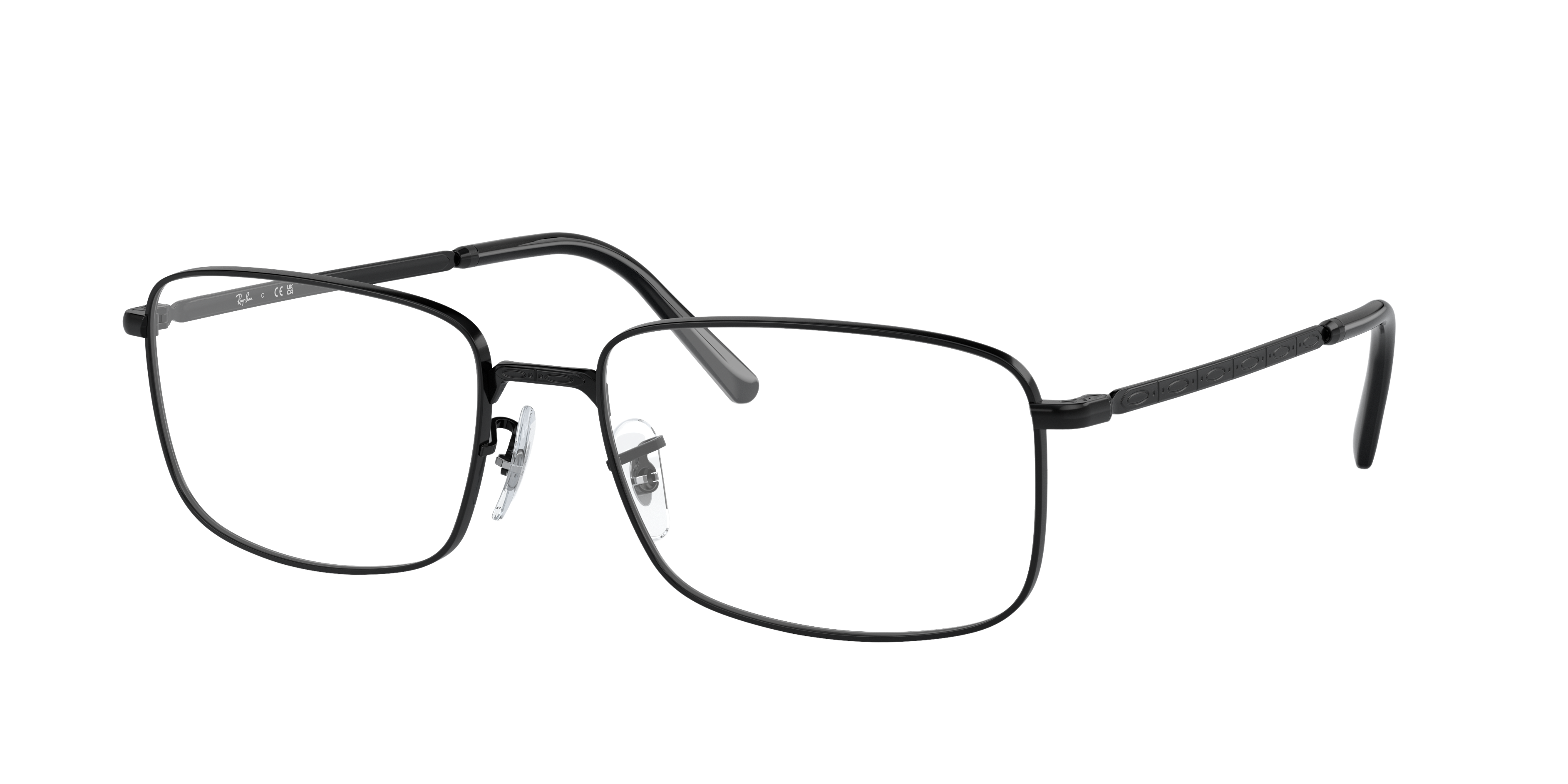 RB3717V Zwart MetaalEyeglass Frames van B24, Hoekweergave