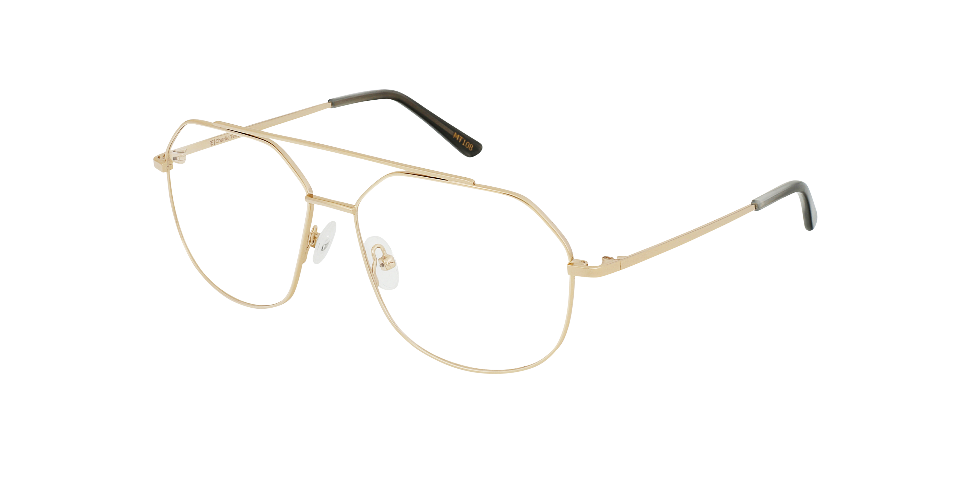 Viper Light Gold Metal MetallEyeglass Frames von B24, Dreiviertelansicht