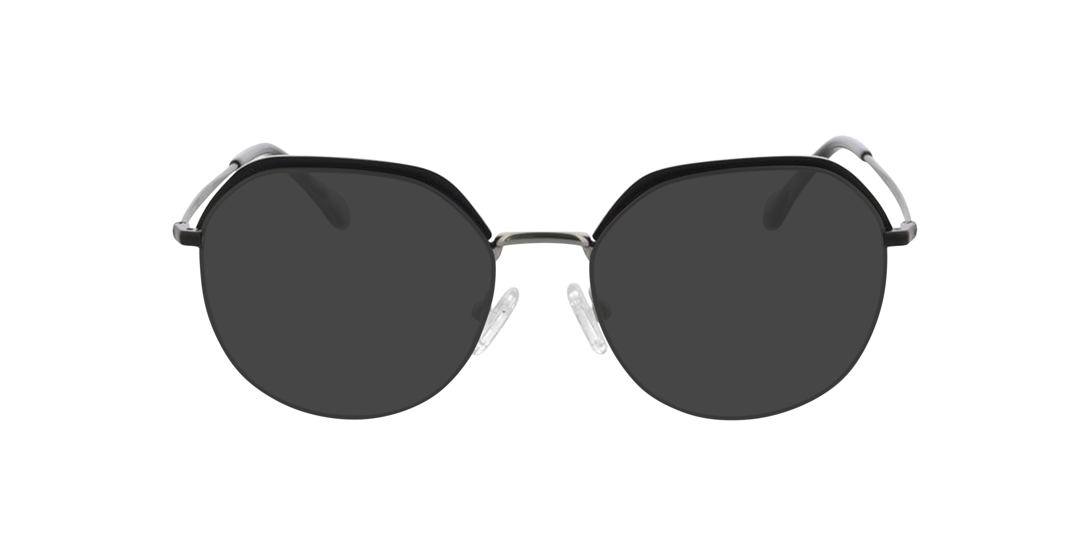 Ibiza Matt Silver  &  Black MetallEyeglass Frames von B24, mit getönten Gläsern