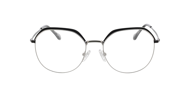 Ibiza Matzilver & zwart MetaalEyeglass Frames van B24, Vooraanzicht