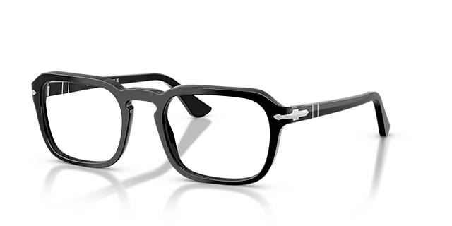 PO3390V Zwart AcetaatEyeglass Frames van B24, Hoekweergave