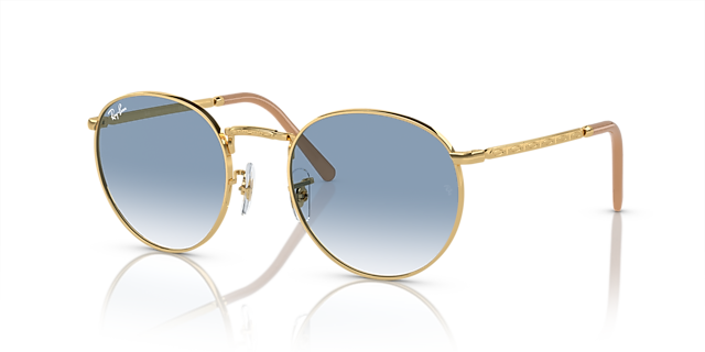 New Round Arista Gold MetallSunglass Frames von B24, Dreiviertelansicht