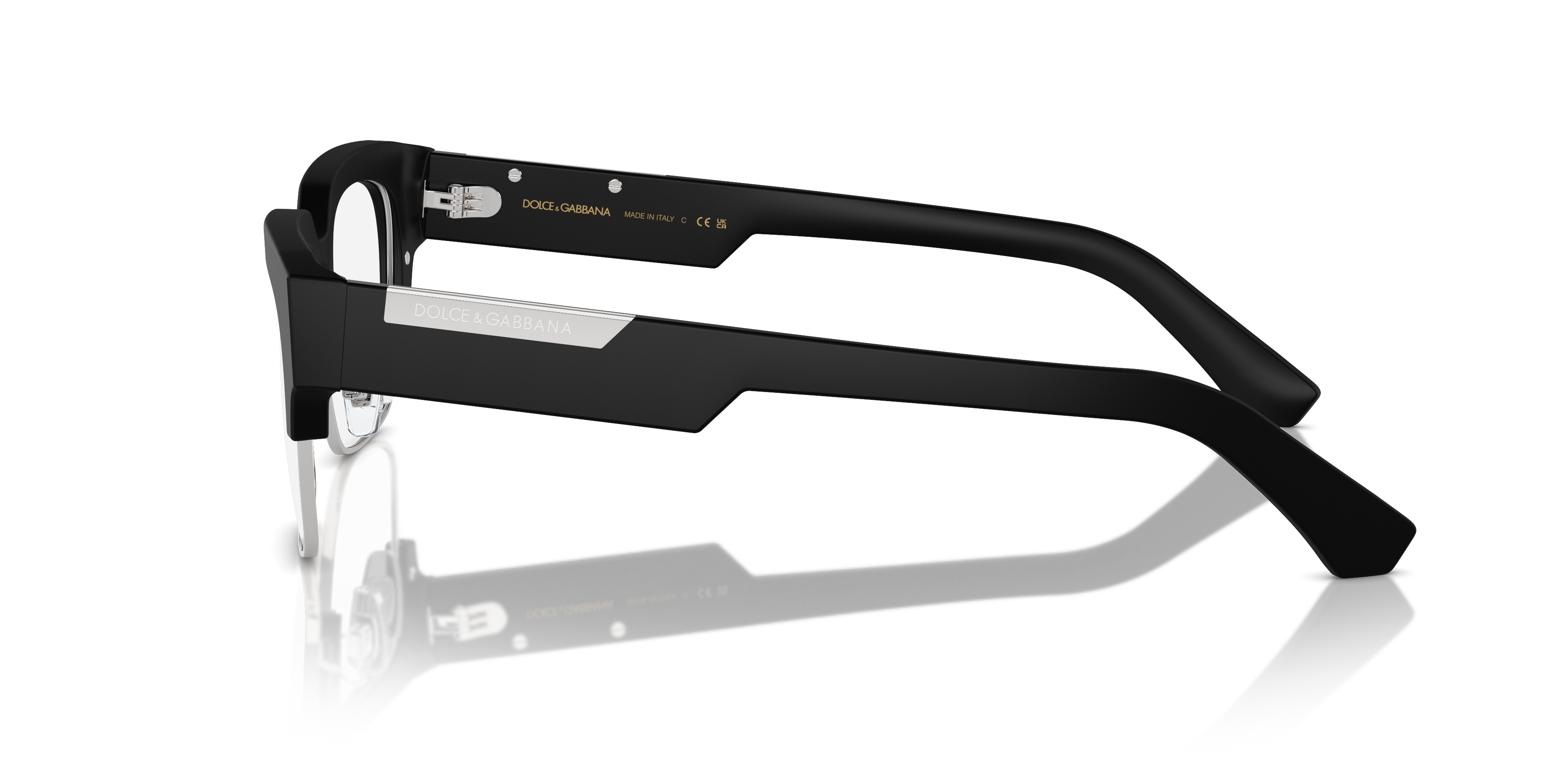 DG3388 Matzwart AcetaatEyeglass Frames van B24, Zijaanzicht