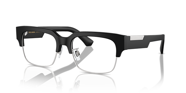 DG3388 Matzwart AcetaatEyeglass Frames van B24, Hoekweergave