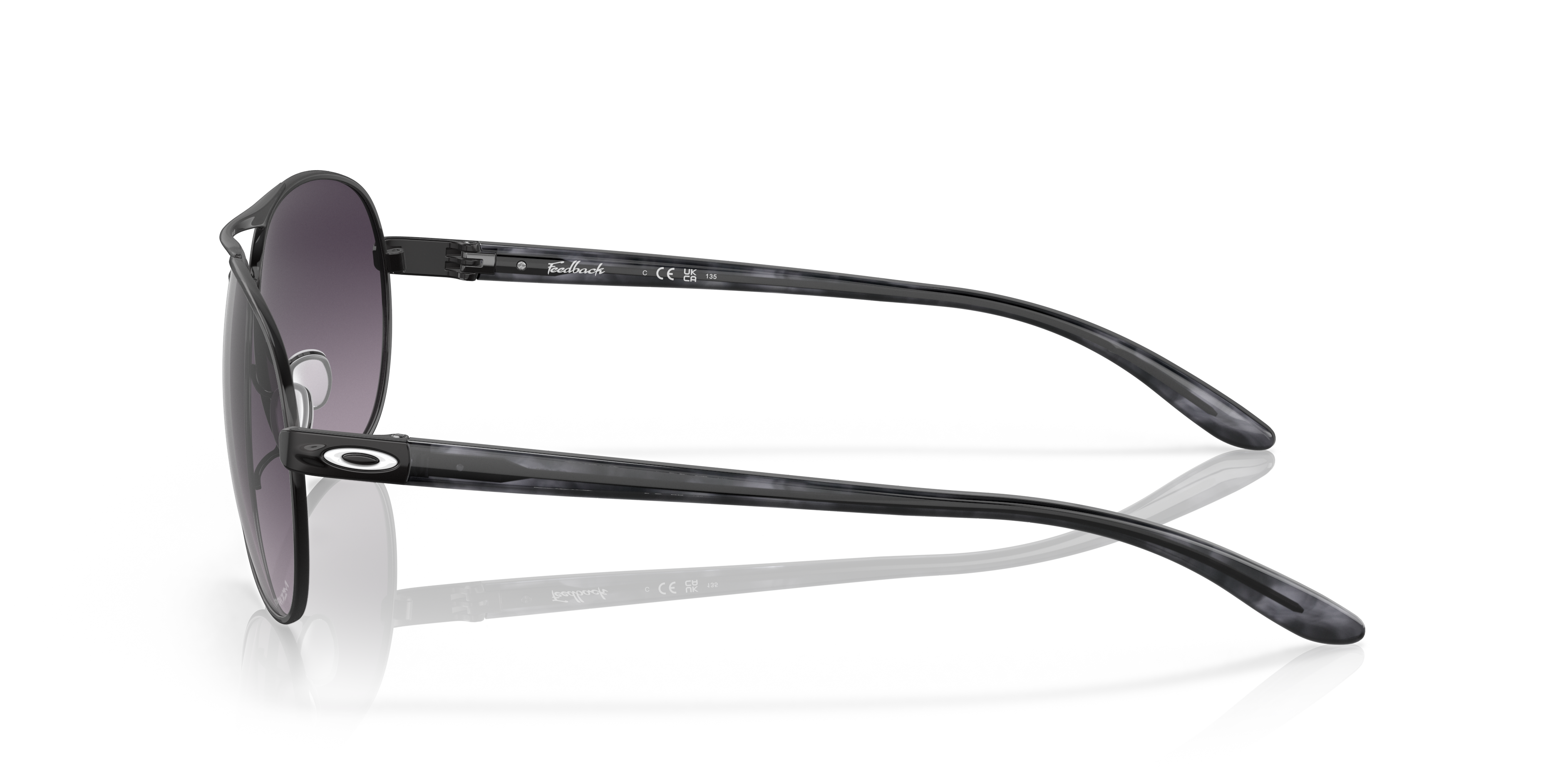 FEEDBACK Satijnglans zwart MetaalSunglass Frames van B24, Zijaanzicht