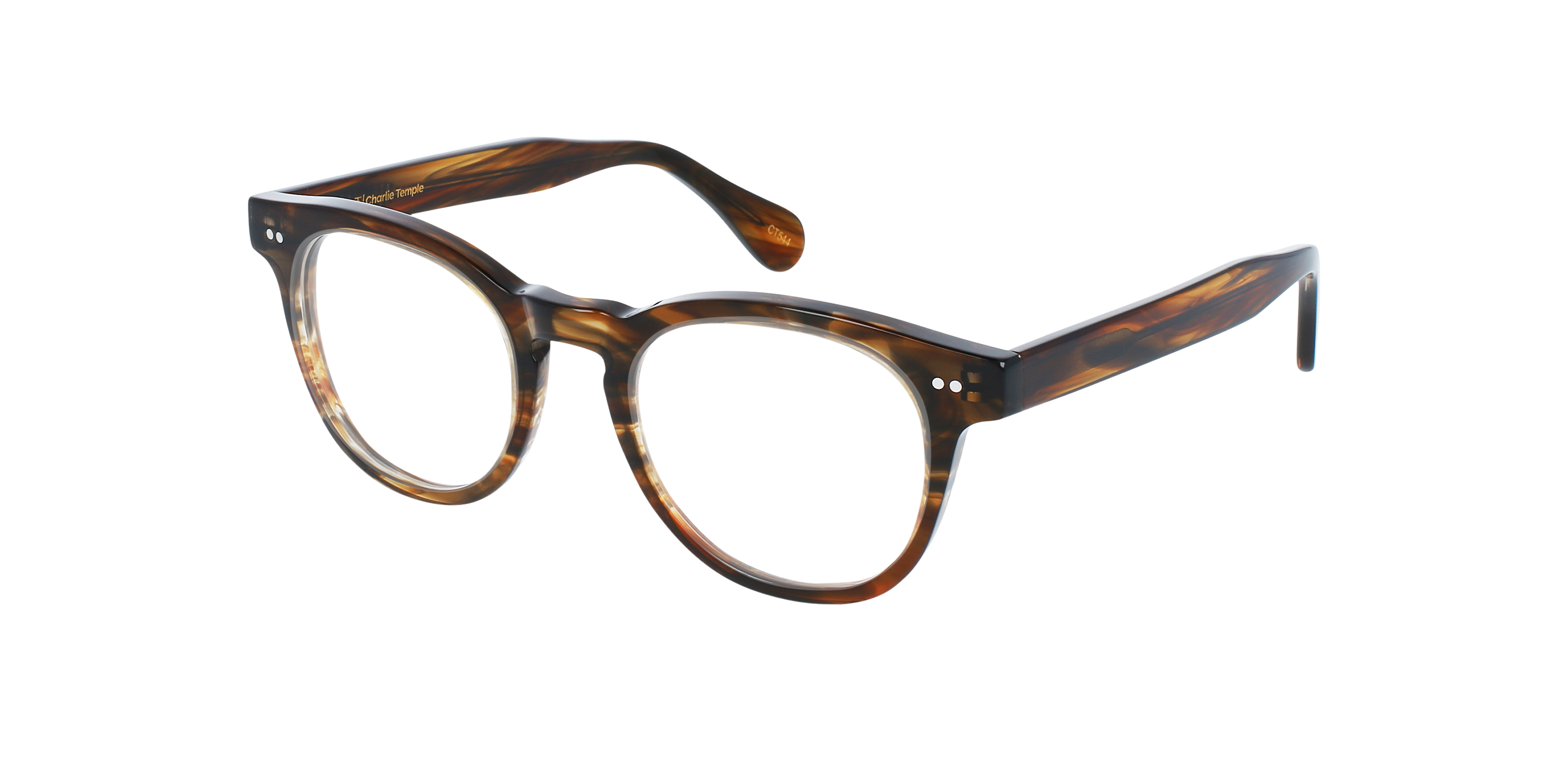 The Sheer Brown Horizon AcetaatEyeglass Frames van B24, Hoekweergave